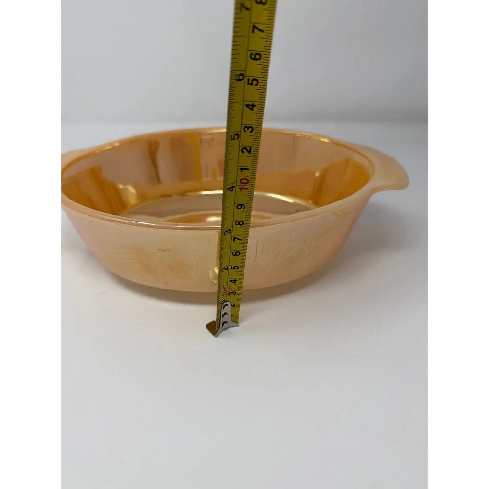 Vintage Fire King Peach Luster Oval Au Gratin Casserole Dish‎ Anchor Hocking